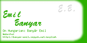 emil banyar business card